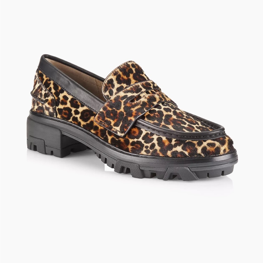 Shiloh Leopard-Print Calf Hair Slip-On Loafers